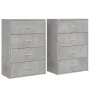 Aparadores 2 uds madera de ingeniería gris hormigón 60x31x84 cm by , Sideboards - Ref: Foro24-3276584, Price: 173,37 €, Disco...