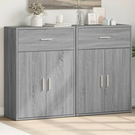 Aparadores 2 uds madera de ingeniería gris Sonoma 60x30x84 cm by , Sideboards - Ref: Foro24-3276600, Price: 147,34 €, Discoun...