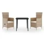 Juego de comedor de jardín 3 piezas con cojines beige von , Gartensets - Ref: Foro24-3099455, Preis: 338,96 €, Rabatt: -5%%