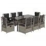 Set comedor de jardín 9 pzas cojines ratán sintético gris claro | Foro24.es | Tu tienda online para hogar, jardín y más Foro24.es