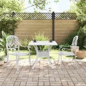 Mesa y sillas de bistró 3 piezas aluminio fundido blanco de , Conjuntos de jardín - Ref: Foro24-3216339, Precio: 534,78 €, De...
