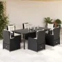 Set de comedor de jardín 7 pzas y cojines ratán sintético negro von , Gartensets - Ref: Foro24-3262838, Preis: 887,98 €, Raba...