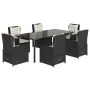 Set de comedor de jardín 7 pzas y cojines ratán sintético negro von , Gartensets - Ref: Foro24-3262838, Preis: 887,98 €, Raba...