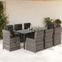 Set comedor jardín 9 pzas y cojines ratán sintético gris by , Garden sets - Ref: Foro24-3262867, Price: 1,00 €, Discount: -5%%