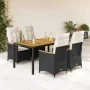 Set de muebles jardín 5 pzas con cojines ratán sintético negro by , Garden sets - Ref: Foro24-3276834, Price: 573,33 €, Disco...