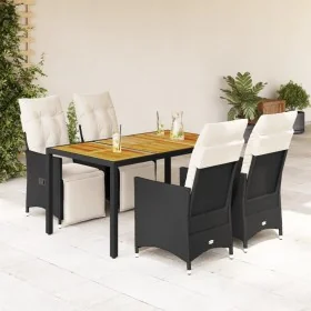 Set de muebles jardín 5 pzas con cojines ratán sintético negro by , Garden sets - Ref: Foro24-3276857, Price: 590,53 €, Disco...
