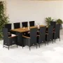 Set de comedor jardín 11 pzas con cojines ratán sintético negro by , Garden sets - Ref: Foro24-3277528, Price: 1,00 €, Discou...