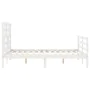 White solid wood bed frame with headboard 120x200 cm by vidaXL, Beds and slatted bases - Ref: Foro24-3194892, Price: 124,22 €...