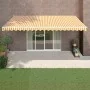 Toldo retráctil automático amarillo y blanco 5x3 m by , Awnings - Ref: Foro24-3154485, Price: 382,63 €, Discount: -5%%