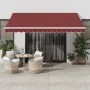 Toldo retráctil manual con luces LED burdeos 400x300 cm de , Toldos - Ref: Foro24-3214974, Precio: 362,31 €, Descuento: -5%%