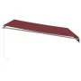 Toldo retráctil manual con luces LED burdeos 400x300 cm de , Toldos - Ref: Foro24-3214974, Precio: 362,31 €, Descuento: -5%%