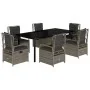 Set comedor jardín 7 pzas y cojines ratán sintético gris von , Gartensets - Ref: Foro24-3262997, Preis: 808,96 €, Rabatt: -5%%