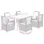 Set comedor jardín 7 pzas y cojines ratán sintético gris von , Gartensets - Ref: Foro24-3262997, Preis: 808,96 €, Rabatt: -5%%