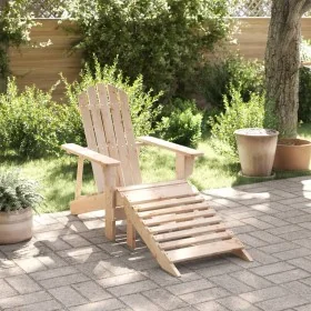 Silla Adirondack con otomana madera maciza de abeto by , Garden chairs - Ref: Foro24-4007240, Price: 100,05 €, Discount: -5%%