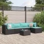 Set muebles de jardín 6 piezas y cojines ratán sintético negro de , Conjuntos de jardín - Ref: Foro24-3308068, Precio: 369,41...