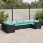 Set de muebles de jardín y cojines 7 pzas ratán sintético negro by , Garden sets - Ref: Foro24-3308260, Price: 542,06 €, Disc...