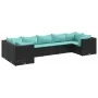 Set de muebles de jardín y cojines 7 pzas ratán sintético negro by , Garden sets - Ref: Foro24-3308260, Price: 542,06 €, Disc...