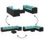 Set de muebles de jardín y cojines 7 pzas ratán sintético negro von , Gartensets - Ref: Foro24-3308028, Preis: 537,63 €, Raba...