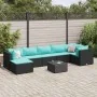 Set de muebles de jardín 8 pzas y cojines ratán sintético negro by , Garden sets - Ref: Foro24-3308236, Price: 515,34 €, Disc...