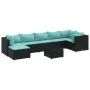 Set de muebles de jardín 8 pzas y cojines ratán sintético negro by , Garden sets - Ref: Foro24-3308236, Price: 515,34 €, Disc...