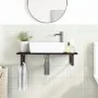 Estante de lavabo de pared de acero y madera maciza de roble | Foro24.es | Tu tienda online para hogar, jardín y más Foro24.es