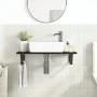 Estante de lavabo de pared de acero y madera maciza de roble | Foro24.es | Tu tienda online para hogar, jardín y más Foro24.es