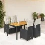 Mesita y sillas jardín 5 pzas y cojines ratán sintético negro von , Gartensets - Ref: Foro24-3276978, Preis: 665,11 €, Rabatt...