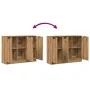 Aparador de madera de ingeniería roble artisan 90,5x30x70 cm von , Sideboards - Ref: Foro24-856843, Preis: 99,24 €, Rabatt: -5%%