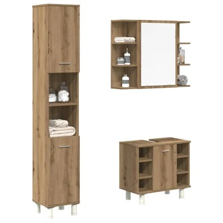 Juego de muebles baño 3 piezas madera ingeniería roble artisan by , Bathroom furniture - Ref: Foro24-3328570, Price: 230,77 €...