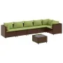 Set muebles de jardín 7 piezas y cojines ratán sintético marrón by , Garden sets - Ref: Foro24-3308118, Price: 532,65 €, Disc...