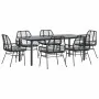Set de comedor de jardín 7 piezas cojines ratán sintético negro | Foro24.es | Tu tienda online para hogar, jardín y más Foro24.es