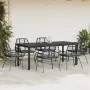 Set de comedor de jardín 7 piezas cojines ratán sintético negro | Foro24.es | Tu tienda online para hogar, jardín y más Foro24.es