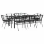 Set de comedor jardín 9 piezas cojines ratán polivinílico negro | Foro24.es | Tu tienda online para hogar, jardín y más Foro24.es