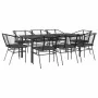 Set de comedor jardín 9 piezas cojines ratán polivinílico negro | Foro24.es | Tu tienda online para hogar, jardín y más Foro24.es