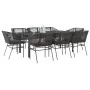 Set de comedor jardín 9 piezas cojines ratán polivinílico negro by , Garden sets - Ref: Foro24-3334617, Price: 758,89 €, Disc...