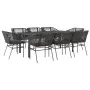 Set de comedor jardín 9 piezas cojines ratán polivinílico negro by , Garden sets - Ref: Foro24-3334617, Price: 758,89 €, Disc...