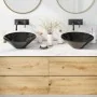 Lavabos 2 uds negro brillo Ø42x14 cm cerámica by , Basins and sinks - Ref: Foro24-42000314, Price: 72,35 €, Discount: -5%%