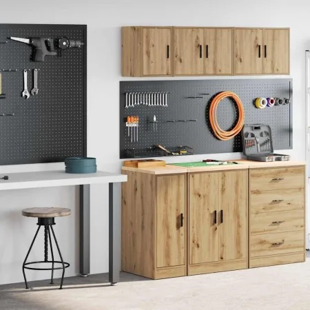 Armarios 2 uds para garaje madera ingeniería artesanal roble by , Armarios industriales - Ref: Foro24-3328295, Price: 73,62 €...
