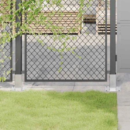 Bases para postes cuadradas 4 uds. Plata 61x61 mm by , fence posts - Ref: Foro24-42000004, Price: 23,14 €, Discount: -5%%