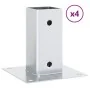 Bases para postes cuadradas 4 uds. Plata 61x61 mm by , fence posts - Ref: Foro24-42000004, Price: 23,14 €, Discount: -5%%