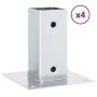 Bases para postes cuadradas 4 uds. Plata 71x71 mm | Foro24.es | Tu tienda online para hogar, jardín y más Foro24.es