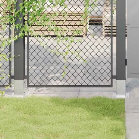 Bases para postes cuadradas 4 uds. Plata 91x91 mm | Foro24.es | Tu tienda online para hogar, jardín y más Foro24.es