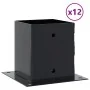 Bases para postes cuadradas 12 uds. Antracita 121x121 mm by , fence posts - Ref: Foro24-42000033, Price: 84,05 €, Discount: -5%%