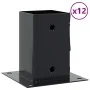 Bases para postes cuadradas 12 uds. Antracita 81x81 mm by , fence posts - Ref: Foro24-42000027, Price: 57,91 €, Discount: -5%%