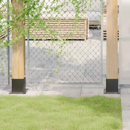 Bases para postes cuadradas 12 uds. Antracita 101x101 mm by , fence posts - Ref: Foro24-42000031, Price: 86,76 €, Discount: -5%%