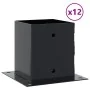 Bases para postes cuadradas 12 uds. Antracita 101x101 mm by , fence posts - Ref: Foro24-42000031, Price: 86,76 €, Discount: -5%%