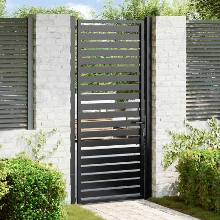 Puerta de jardín con cerradura de aluminio negra 100x200 cm von , Gartentore - Ref: Foro24-42004150, Preis: 305,57 €, Rabatt:...