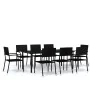 Juego de comedor de jardín 9 piezas negro by , Garden sets - Ref: Foro24-3099582, Price: 560,87 €, Discount: -5%%