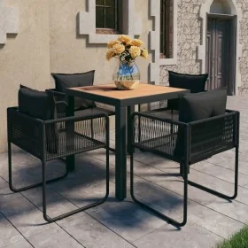 Set de comedor de jardín de 5 piezas PVC ratán negro y marrón von , Gartensets - Ref: Foro24-3060107, Preis: 421,31 €, Rabatt...