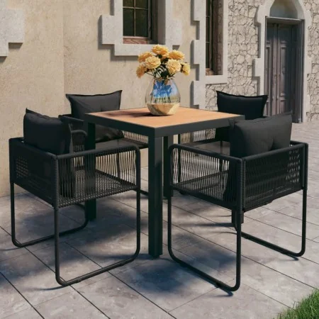 Set de comedor de jardín de 5 piezas PVC ratán negro y marrón by , Garden sets - Ref: Foro24-3060107, Price: 430,09 €, Discou...